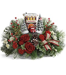 Thomas Kinkade's Festive Fire Station Bouquet from Weidig's Floral in Chardon, OH